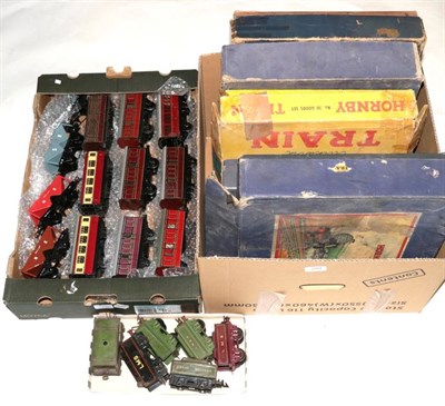 Lot 289 - Hornby O Gauge Various Rolling Stock including 9xNo.1 Coaches: 6xLMS and 3xBR (condition varies but