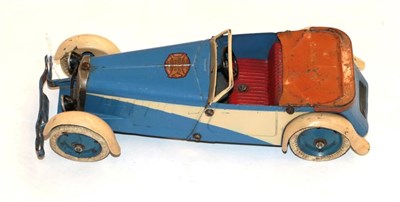 Lot 333 - French Meccano No.1 Constructor Car blue/cream with graduated two-tone sides with red seat and...