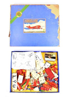 Lot 336 - Meccano Aeroplane Constructor No.2 with red/cream parts loose in box (F box F)