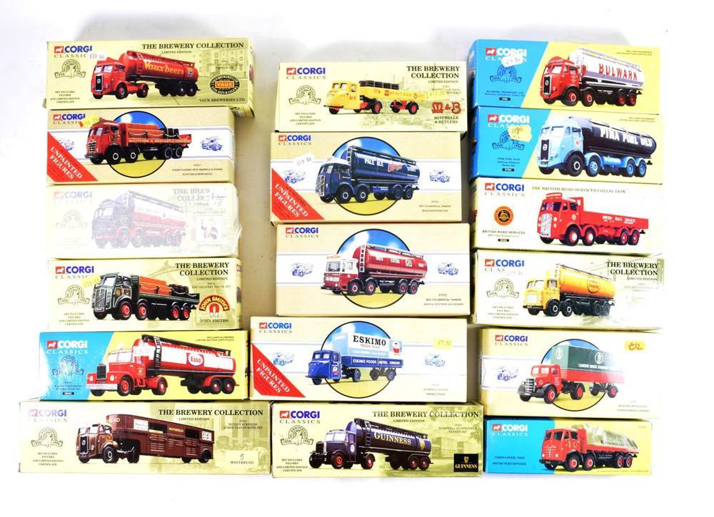 Lot 359 - Corgi Heavy Commercials including 97319 ERF Bass tanker, 97301 Bedford articulated London Brick...