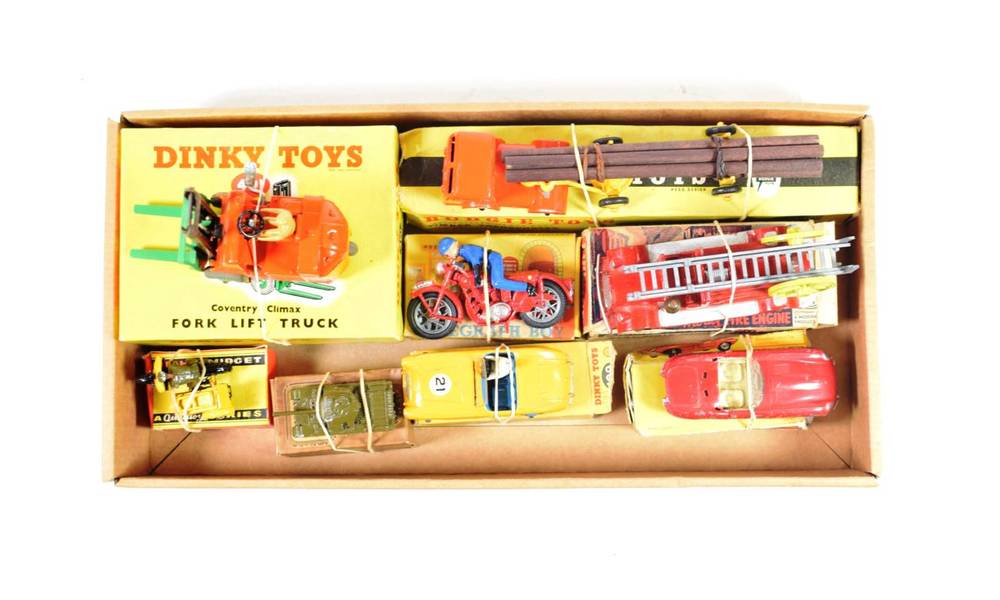 Lot 498 - Various Diecast Benbros Qualitoy Telegraph Boy, AA motorcycle and sidecar and Centurion tank...