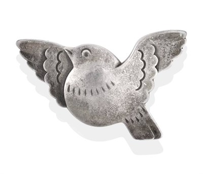 Lot 2058 - A Silver Bird Brooch, by Georg Jensen, model 320, measures 4.2cm by 2.9cm