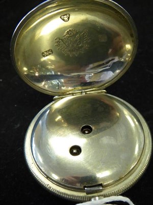 Lot 2165 - A Turkish Market Full Hunter Pocket Watch, circa 1900, lever movement signed J Dent, London, enamel