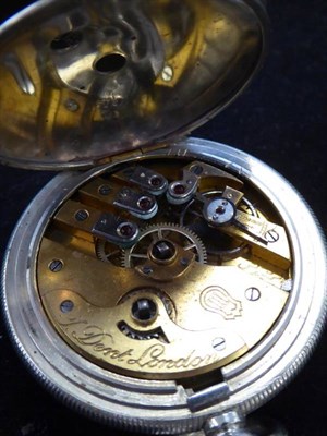 Lot 2165 - A Turkish Market Full Hunter Pocket Watch, circa 1900, lever movement signed J Dent, London, enamel