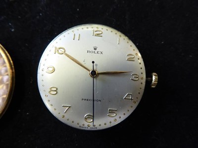 Lot 2175 - A 9ct Gold Centre Seconds Wristwatch, signed Rolex, Precision, circa 1960, lever movement...