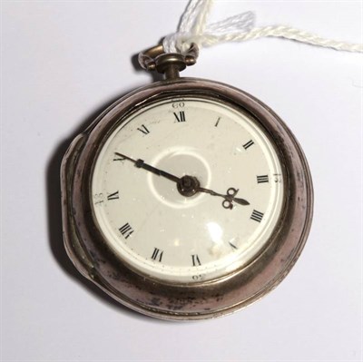 Lot 2185 - A Silver Pair Cased Verge Pocket Watch with an Unusual Silvered Balance Cock with the Profile...