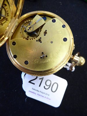 Lot 2190 - An 18ct Gold Open Faced Chronograph Pocket Watch, retailed by H Samuel, Manchester, 1902, lever...