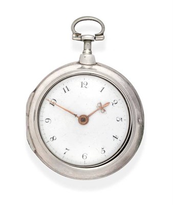 Lot 2225 - A Silver Pair Cased Verge Pocket Watch, signed Jno Wainwright, Nottingham, 1793, gilt fusee...