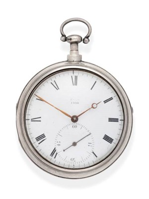 Lot 2227 - A Silver Pair Cased Verge Pocket Watch, signed Jno Bains, Liverpool, 1813, gilt fusee movement...