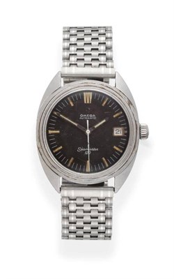 Lot 2251 - A Stainless Steel Automatic Calendar Centre Seconds Wristwatch, signed Omega, model: Seamaster 120