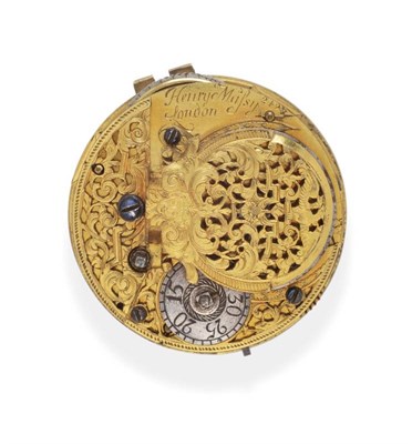 Lot 2254 - An Early 18th Century Verge Movement, signed Henry Massy, London, Numbered 2493, circa 1705,...
