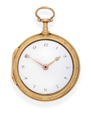 Lot 2259 - A 22ct Gold Pair Cased Verge Pocket Watch with Family Crest for The Aikman Family, signed Thos...