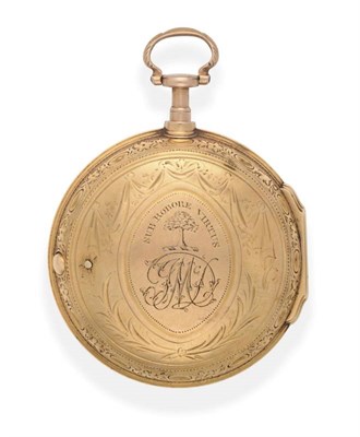 Lot 2259 - A 22ct Gold Pair Cased Verge Pocket Watch with Family Crest for The Aikman Family, signed Thos...