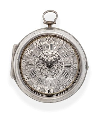 Lot 2264 - A Good Silver Pair Cased Verge Champleve Dial Pocket Watch, signed Will Cleeter, London, circa...