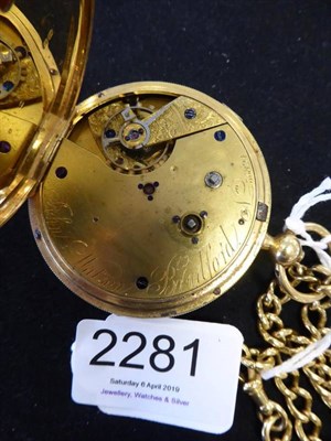 Lot 2281 - An 18ct Gold Open Faced Chronograph Pocket Watch, signed John Watson, Bradford, 1873, lever...