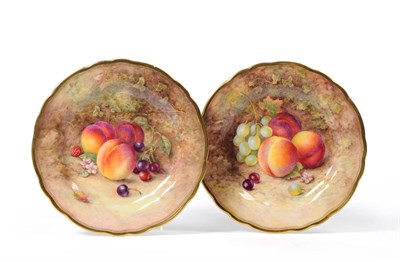 Lot 72 - A Pair of Royal Worcester Porcelain Plates, 1941, painted by Richard Sebright with a still life...