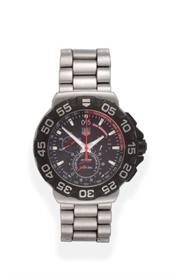 Lot 2302 - A Stainless Steel Limited Edition Chronograph Calendar Wristwatch, signed Tag Heuer, model: Formula