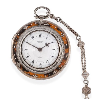 Lot 2304 - A Rare Quadruple Cased Silver Tortoiseshell Verge Pocket Watch made for the Turkish market,...