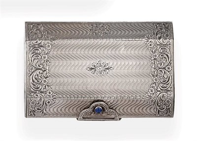 Lot 2308 - An Art Deco Silver Cigarette Case or Purse, Henry Matthews, Birmingham 1927, with wavy line...