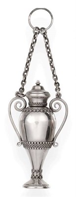 Lot 2310 - A Victorian Silver Scent Bottle, Sampson Mordan & Co, London 1873, in the form of a twin...