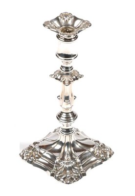 Lot 2317 - An Early Victorian Silver Taper Stick, Walter Knowles & Co, Sheffield 1840, knopped stem on...