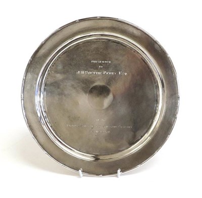 Lot 2323 - A Chinese Export Presentation Silver Salver, Hung Chong & Co, Shanghai, circa 1934, with...