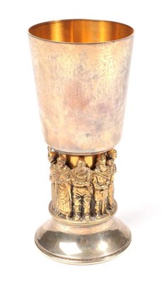 Lot 2332 - A Pair of Parcel Gilt Silver Commemorative Goblets, Hector Miller for Aurum, London 1979,...