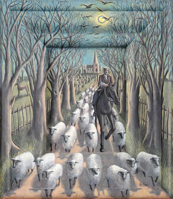 Lot 139 - PJ Crook MBE (b.1945) ''The Shepherd'' (2012) Signed, inscribed and dated verso, painted gesso,...