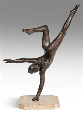 Lot 143 - Sydney Harpley RA, FRBS (1927-1992) Figure in pose  Signed, numbered 1/9, bronze on a cream...