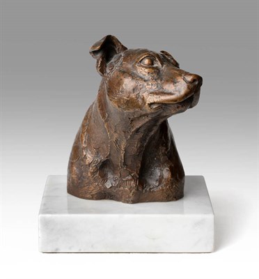 Lot 156 - Sally Arnup FRBS, ARCA (1930-2015) Head of Pitbull Terrier  Signed and numbered IV/X, bronze on...