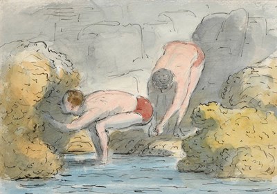 Lot 44 - Edward Ardizzone CBE, RA (1900-1979) ''Men Looking for Bait'' Initialled, inscribed to artist's...