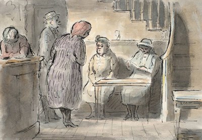 Lot 41 - Edward Ardizzone CBE, RA (1900-1979) ''Saloon Bar at the Local'' Inscribed to artist's label verso