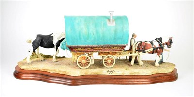Lot 9 - Border Fine Arts 'Arriving at Appleby Fair', (Bow Top Wagon and Family), model No. B0402 by Ray...