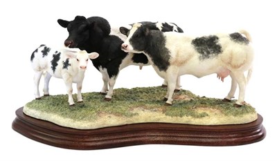 Lot 15 - Border Fine Arts 'Belgian Blue Family Group', model No. B0771 by Kirsty Armstrong, limited...