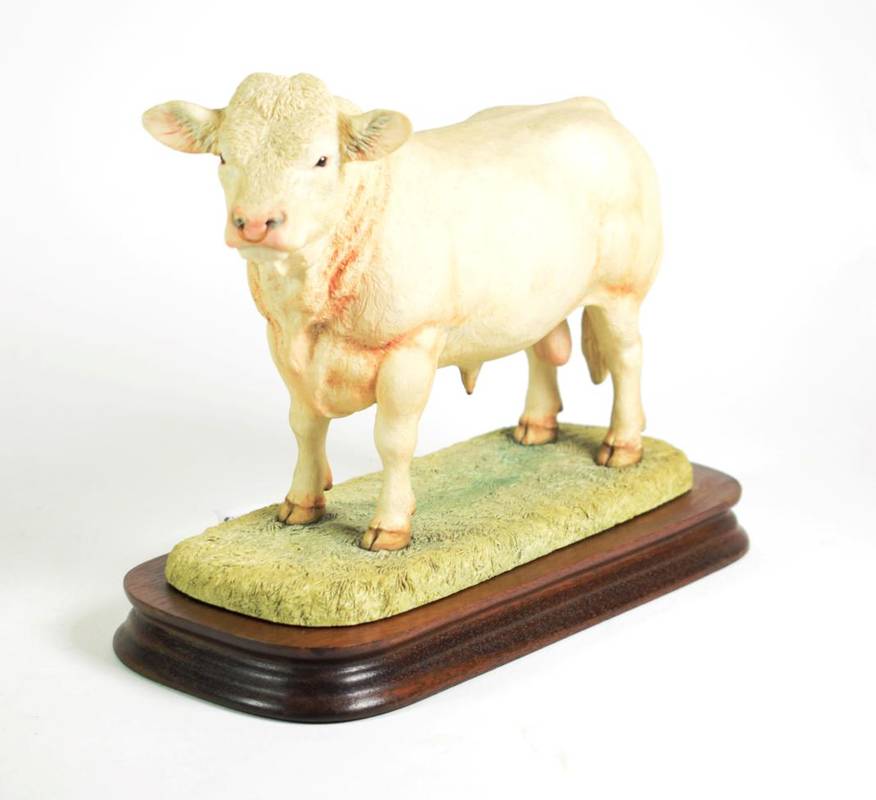 Lot 24 - Border Fine Arts 'Charolais Bull' (Style One), model No. L112 by Ray Ayres, limited edition...