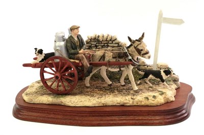 Lot 40 - Border Fine Arts 'Delivering the Milk' (Donkey Cart), model No. AG01 by Ray Ayres, limited...