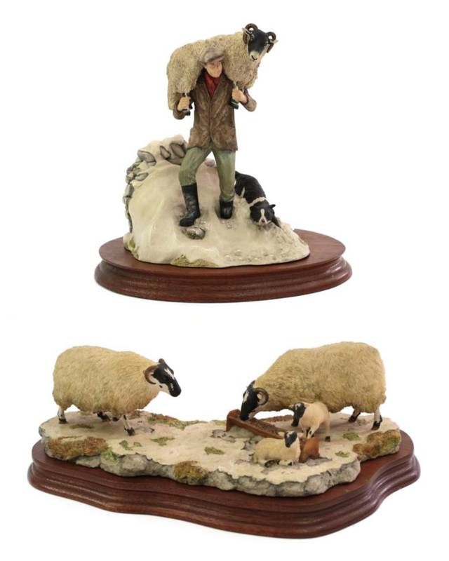 Lot 45 - Border Fine Arts 'Early Lambs, Late Snow' (Sheep and Lambs), model No. 113 by Ray Ayres and 'Winter