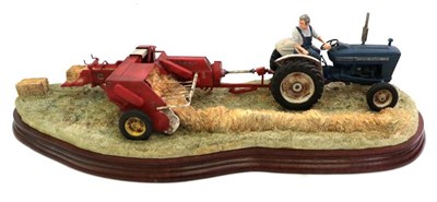 Lot 54 - Border Fine Arts 'Hay Baling', model No. B0738, limited edition 1303/2002, on wood base, with...