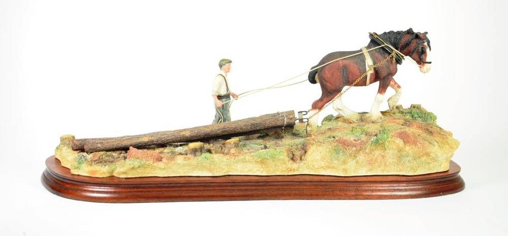 Lot 62 - Border Fine Arts 'Logging', model No. B0700 by Ray Ayres, limited edition 519/1750, on wood...