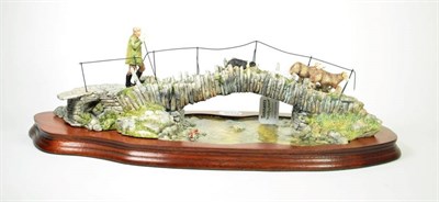 Lot 80 - Border Fine Arts 'Off to the Fells at Slater's Bridge' (Shepherd, Sheep and Collie Crossing), model