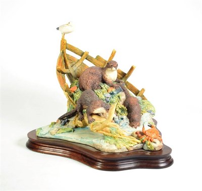 Lot 85 - Border Fine Arts 'Otter & Family', model No. L61 by Mairi Laing Hunt, limited edition 421/850,...