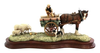 Lot 104 - Border Fine Arts 'Supplementary Feeding' (Tip Cart), model No. JH57 by Anne Butler, limited edition