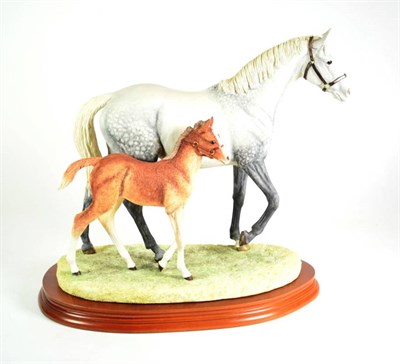 Lot 117 - Border Fine Arts 'Thoroughbred Mare and Foal' (Walking), model No. B0357B by Anne Wall, limited...