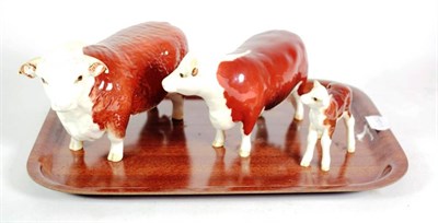 Lot 137 - Beswick 'Hereford Bull' (first version - horns protrude from ears) model No. 1363A, 'Hereford...