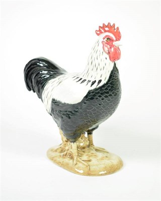 Lot 140 - Beswick Sussex Cockerel, model No. 1899, black, white and pink gloss (a.f)