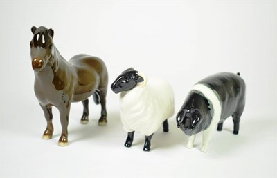 Lot 142 - Beswick Wessex Saddleback Sow ''Merrywood Silver Wings 56th'', model No. 1511, black and white...