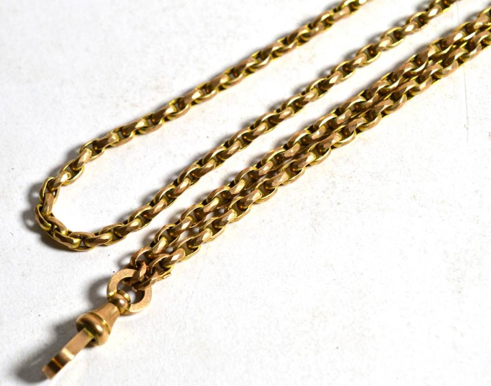 Lot 3 - A fancy link chain, stamped '9C', length 135cm