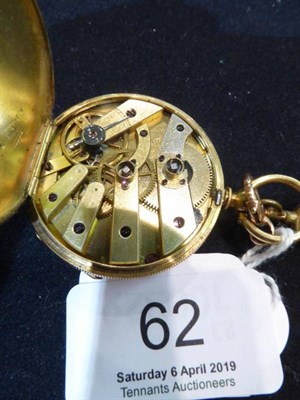 Lot 62 - A lady's fob watch, with case stamped '18K'