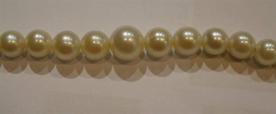 Lot 68 - A cultured pearl necklace, with a diamond set snap, length 50cm