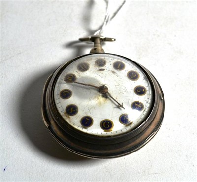 Lot 70 - A silver pair cased verge pocket watch, signed Colliwell & Son, Derby, 1799, movement signed...